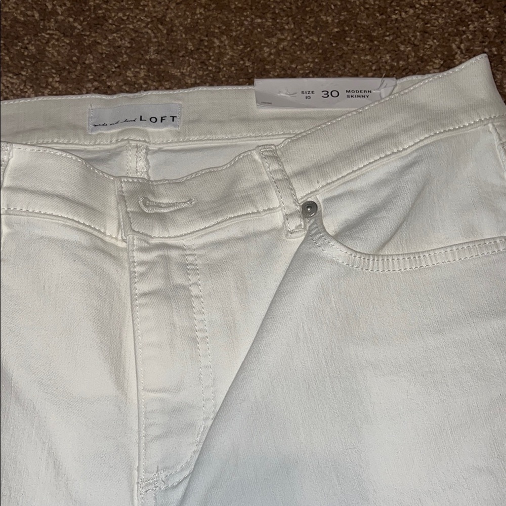LOFT Cream Modern Skinny Jeans